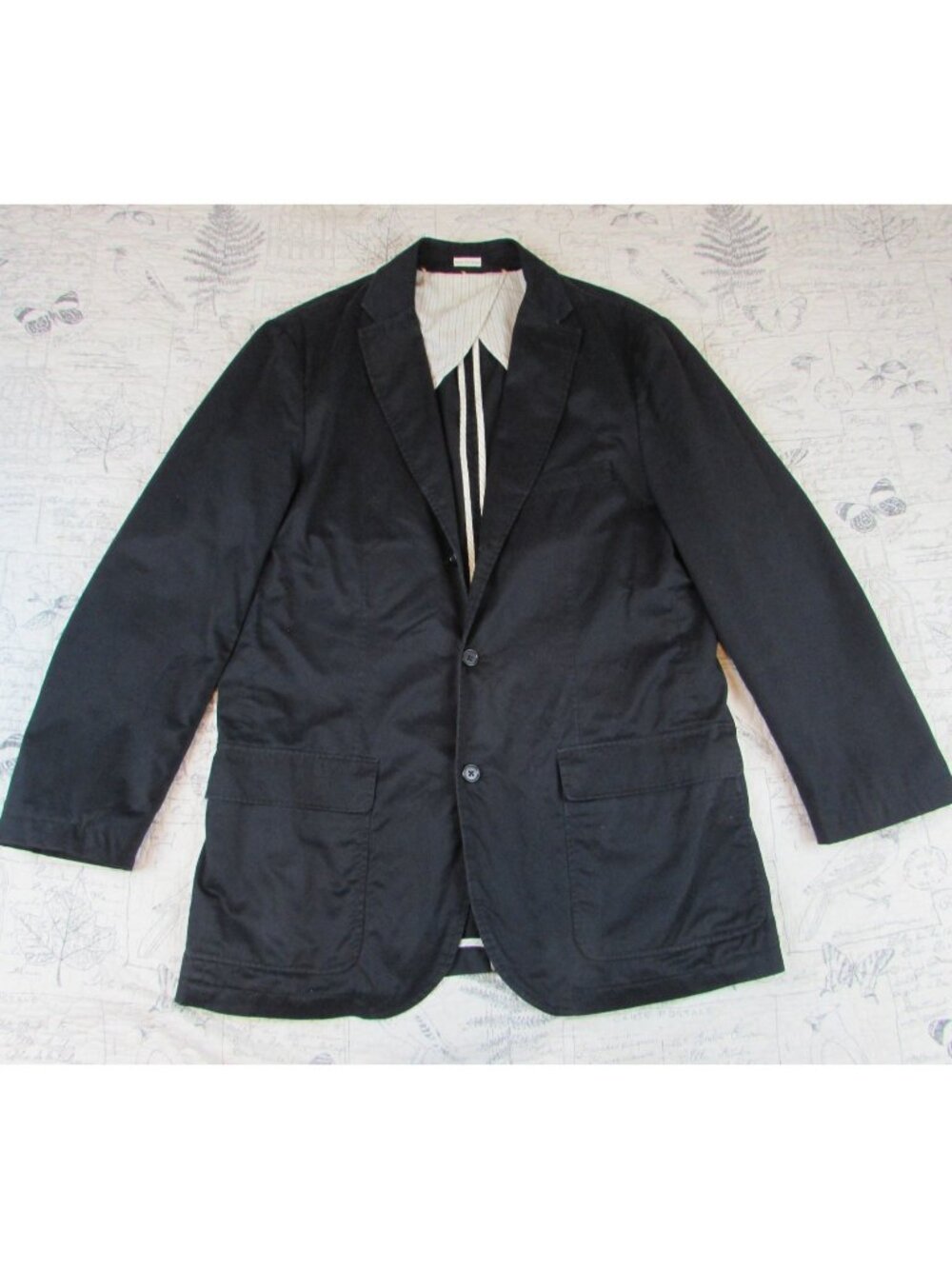 EUC J Crew Broken in chino Cotton Black Blazer Washable mens size large L